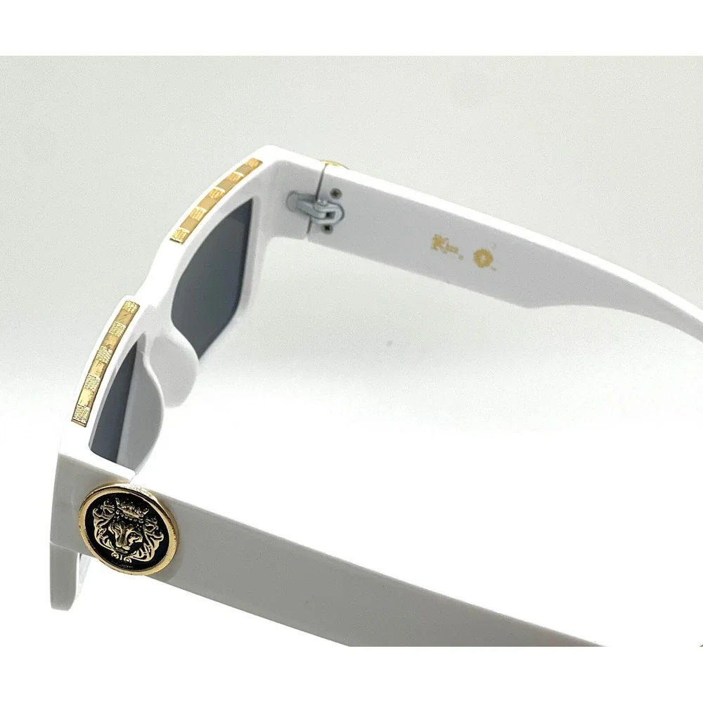 Hip Hop Sunglasses White Thick Frame Square Black Lens Party Beach Street Lentes